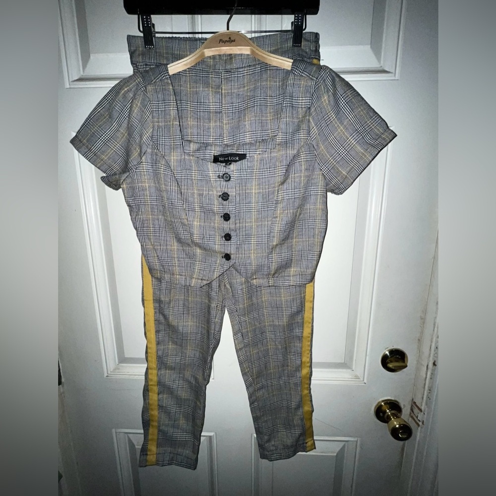 New look plaid suit.